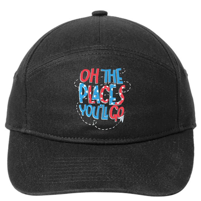 Hot Air Balloon Oh The Places You’Ll Go When You Read 7-Panel Snapback Hat