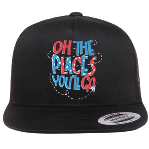 Hot Air Balloon Oh The Places You’Ll Go When You Read Flat Bill Trucker Hat