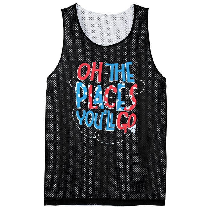 Hot Air Balloon Oh The Places You’Ll Go When You Read Mesh Reversible Basketball Jersey Tank