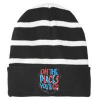 Hot Air Balloon Oh The Places You’Ll Go When You Read Striped Beanie with Solid Band