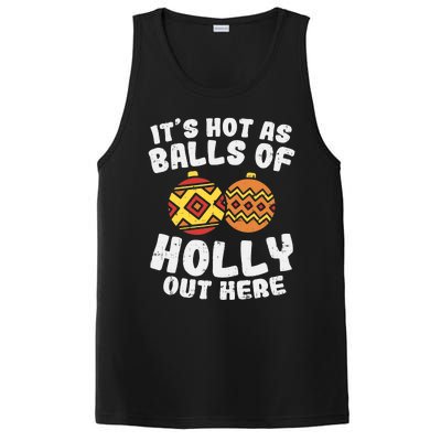 Hot As Balls Of Holly Funny Christmas In July Summer Gift PosiCharge Competitor Tank