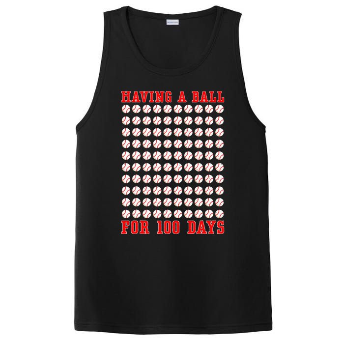 Having A Ball For 100 Days Of School 100th Baseball PosiCharge Competitor Tank