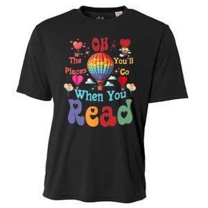 Hot Air Balloon Oh The Places You’Ll Go When You Read Cooling Performance Crew T-Shirt