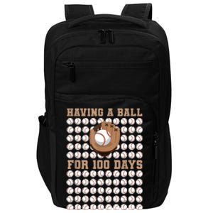 Having A Ball For 100 Day Of School 100th Days Baseball Impact Tech Backpack