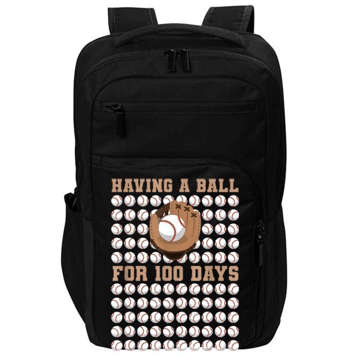 Having A Ball For 100 Day Of School 100th Days Baseball Impact Tech Backpack