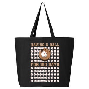 Having A Ball For 100 Day Of School 100th Days Baseball 25L Jumbo Tote