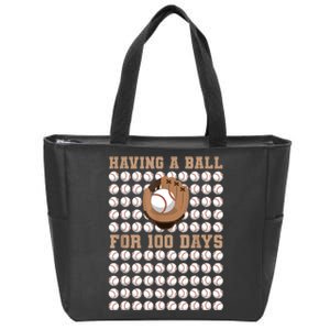 Having A Ball For 100 Day Of School 100th Days Baseball Zip Tote Bag