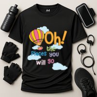 Hot Air Balloon Oh The Places You’Ll Go When You Read Cooling Performance Crew T-Shirt