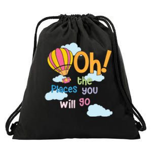 Hot Air Balloon Oh The Places You’Ll Go When You Read Drawstring Bag