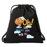 Hot Air Balloon Oh The Places You’Ll Go When You Read Drawstring Bag