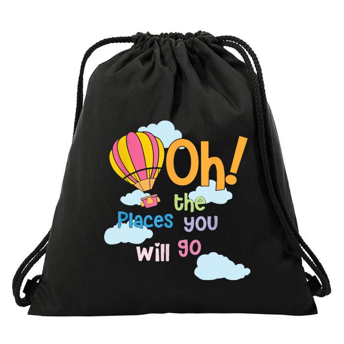 Hot Air Balloon Oh The Places You’Ll Go When You Read Drawstring Bag