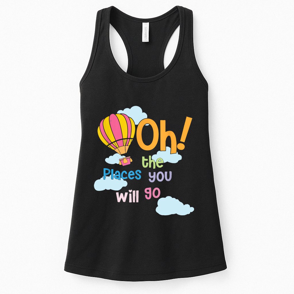 Hot Air Balloon Oh The Places You’Ll Go When You Read Womens Tank Top