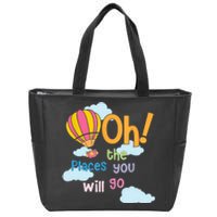 Hot Air Balloon Oh The Places You’Ll Go When You Read Zip Tote Bag