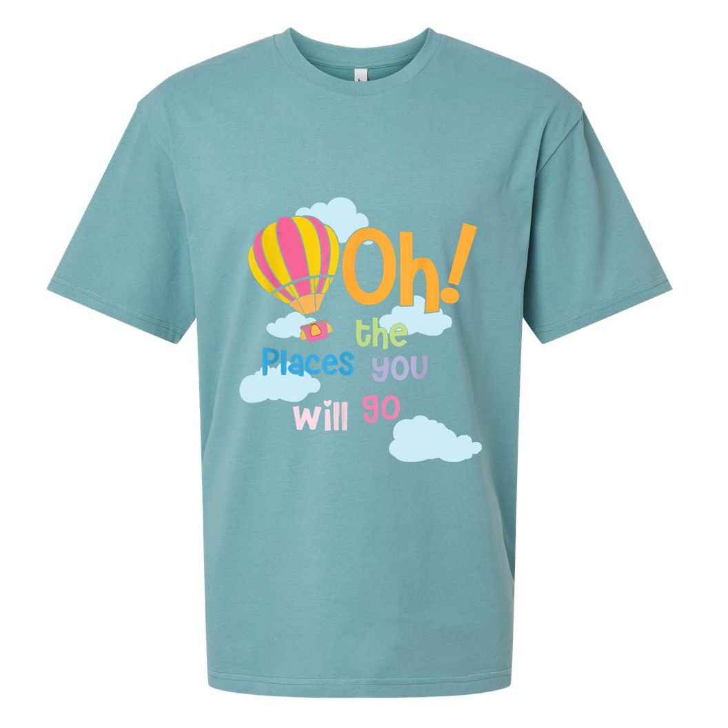 Hot Air Balloon Oh The Places You’Ll Go When You Read Sueded Cloud Jersey T-Shirt