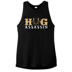 Hog Assassin Boar Hunting Wild Hog Hunter Ladies PosiCharge Tri-Blend Wicking Tank