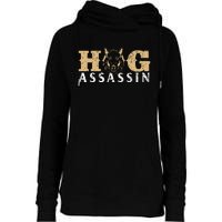 Hog Assassin Boar Hunting Wild Hog Hunter Womens Funnel Neck Pullover Hood