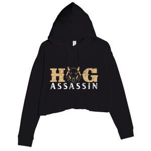 Hog Assassin Boar Hunting Wild Hog Hunter Crop Fleece Hoodie