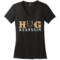 Hog Assassin Boar Hunting Wild Hog Hunter Women's V-Neck T-Shirt