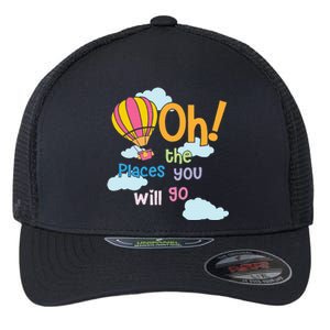 Hot Air Balloon Oh The Places You’Ll Go When You Read Flexfit Unipanel Trucker Cap