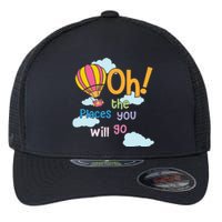 Hot Air Balloon Oh The Places You’Ll Go When You Read Flexfit Unipanel Trucker Cap