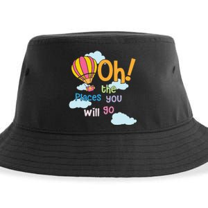 Hot Air Balloon Oh The Places You’Ll Go When You Read Sustainable Bucket Hat