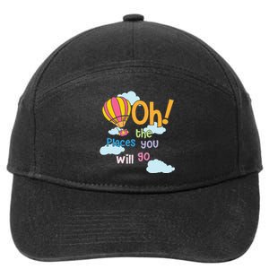 Hot Air Balloon Oh The Places You’Ll Go When You Read 7-Panel Snapback Hat