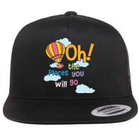 Hot Air Balloon Oh The Places You’Ll Go When You Read Flat Bill Trucker Hat