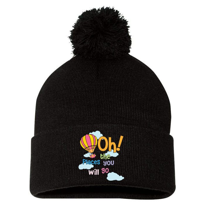 Hot Air Balloon Oh The Places You’Ll Go When You Read Pom Pom 12in Knit Beanie