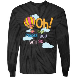 Hot Air Balloon Oh The Places You’Ll Go When You Read Tie-Dye Long Sleeve Shirt