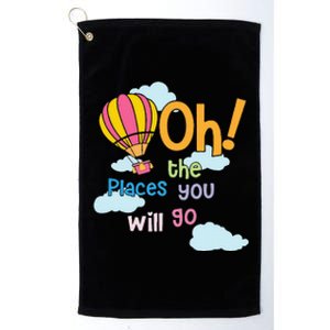 Hot Air Balloon Oh The Places You’Ll Go When You Read Platinum Collection Golf Towel