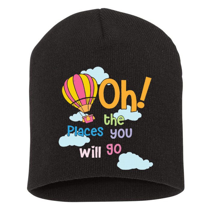 Hot Air Balloon Oh The Places You’Ll Go When You Read Short Acrylic Beanie