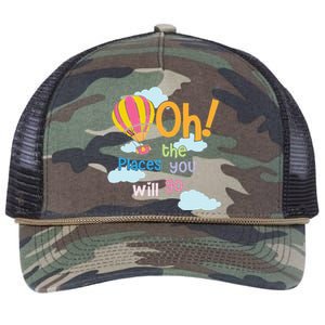 Hot Air Balloon Oh The Places You’Ll Go When You Read Retro Rope Trucker Hat Cap