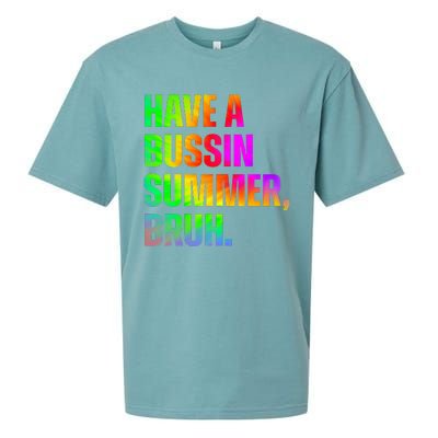 Have A Bussin Summer Bruh Teacher Last Day Of School Sueded Cloud Jersey T-Shirt