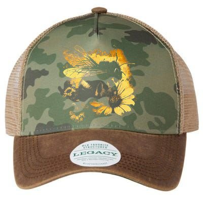 Honeybee And Bumble Bee For American Hive Beekeepers Legacy Tie Dye Trucker Hat