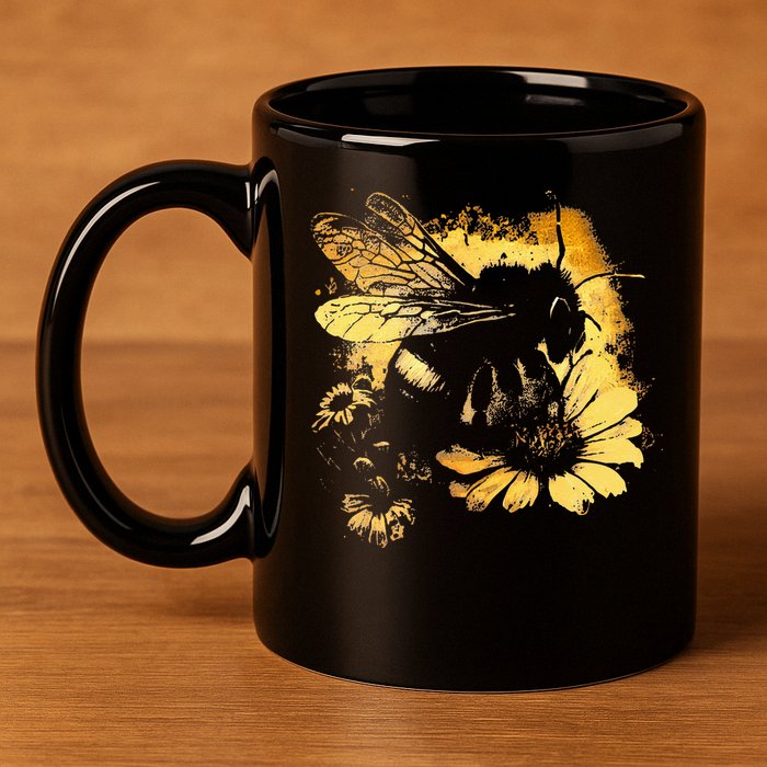 Honeybee And Bumble Bee For American Hive Beekeepers 11oz C Handle Ceramic Mug