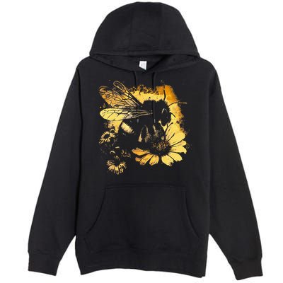 Honeybee And Bumble Bee For American Hive Beekeepers Premium Pullover Hoodie