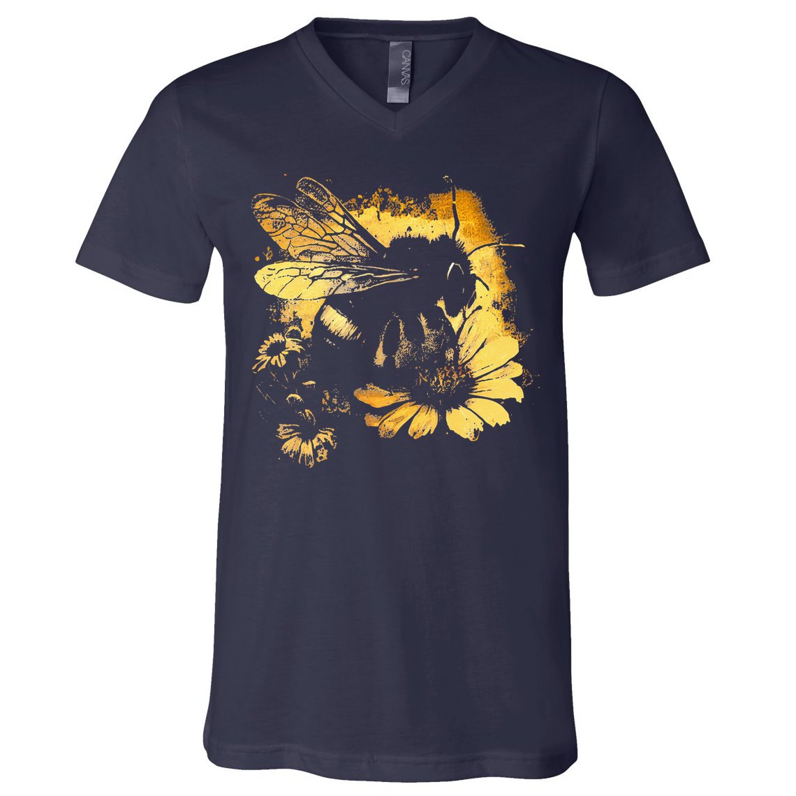 Honeybee And Bumble Bee For American Hive Beekeepers V-Neck T-Shirt