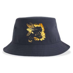 Honeybee And Bumble Bee For American Hive Beekeepers Sustainable Bucket Hat