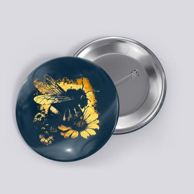Honeybee And Bumble Bee For American Hive Beekeepers Button