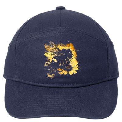 Honeybee And Bumble Bee For American Hive Beekeepers 7-Panel Snapback Hat