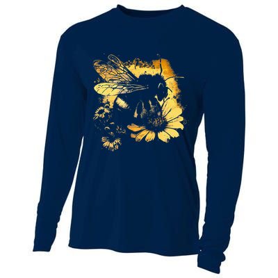 Honeybee And Bumble Bee For American Hive Beekeepers Cooling Performance Long Sleeve Crew