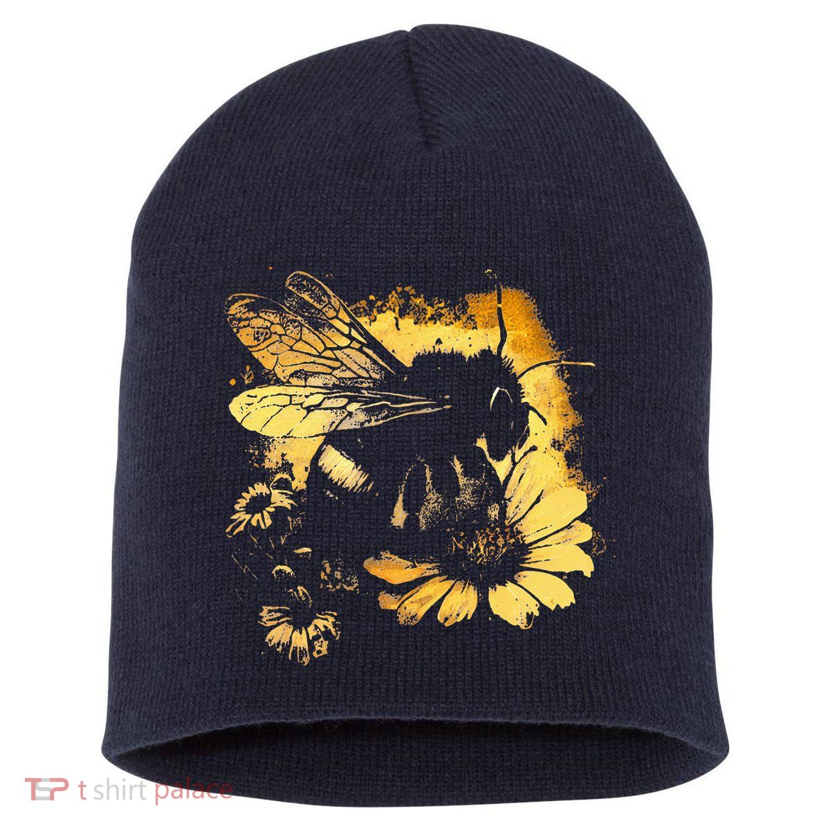 Honeybee And Bumble Bee For American Hive Beekeepers Short Acrylic Beanie