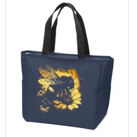 Honeybee And Bumble Bee For American Hive Beekeepers Zip Tote Bag