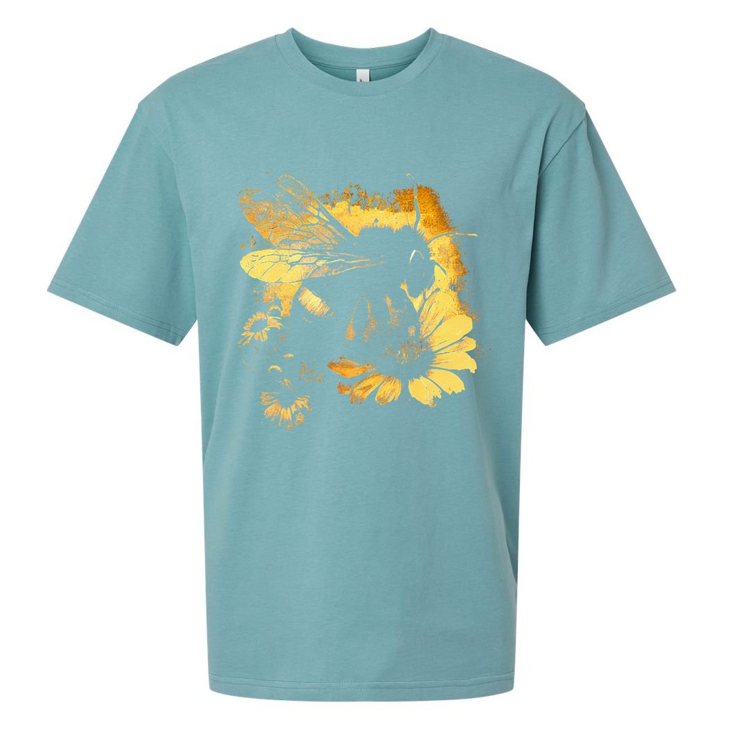 Honeybee And Bumble Bee For American Hive Beekeepers Sueded Cloud Jersey T-Shirt