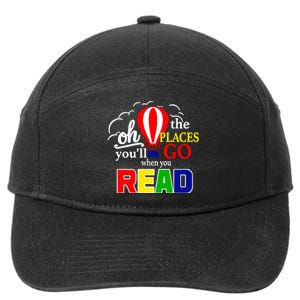 Hot Air Balloon Oh The Places You’Ll Go When You Read 7-Panel Snapback Hat