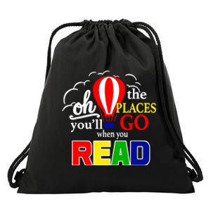 Hot Air Balloon Oh The Places You’Ll Go When You Read Drawstring Bag