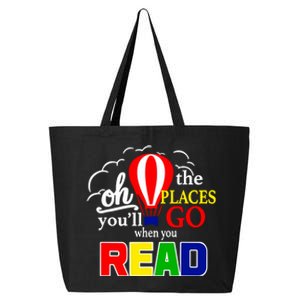 Hot Air Balloon Oh The Places You’Ll Go When You Read 25L Jumbo Tote