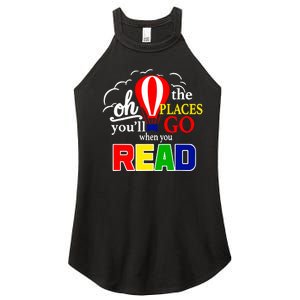 Hot Air Balloon Oh The Places You’Ll Go When You Read Women's Perfect Tri Rocker Tank