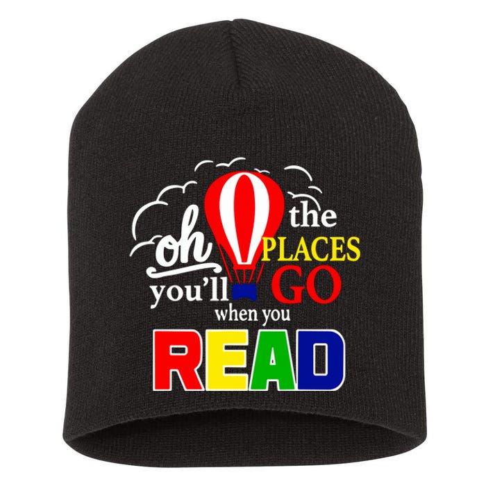 Hot Air Balloon Oh The Places You’Ll Go When You Read Short Acrylic Beanie