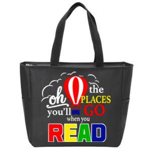 Hot Air Balloon Oh The Places You’Ll Go When You Read Zip Tote Bag